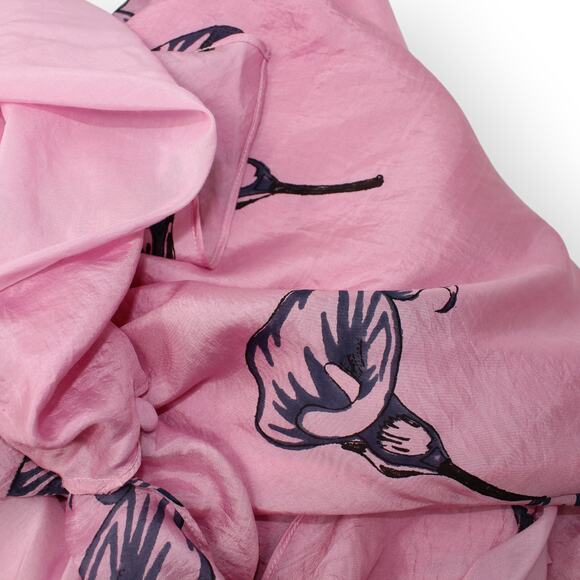 Large Alix of Bohemia Athens Pink Calla Lily Silk Slip Dress Sweetheart Lined - Picture 7 of 16